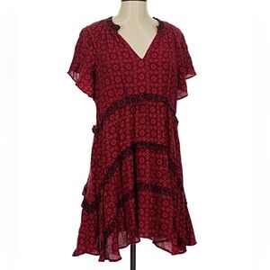 Anthropologie Red Mini Dress